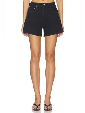 NWT AGOLDE Parker Long Loose Fit Vintage Denim Shorts – Washed Black – Size 23